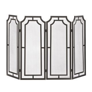 Style Selections Matte Black Metal Fireplace Screen