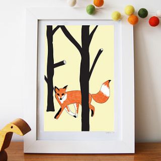 curious fox art print by superfumi