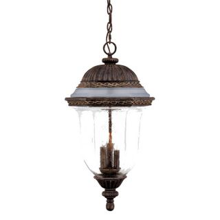 Venice Collection Hanging Lantern 3 light Outdoor Black Coral Light Fixture