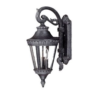 Seville Collection Wall mount 3 light Outdoor Stone Light Fixture With Line Switch