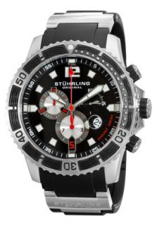 Stuhrling Original 271A 33161  Watches,Mens Regatta Meridian Chrono Black Dial Black Rubber, Casual Stuhrling Original Quartz Watches