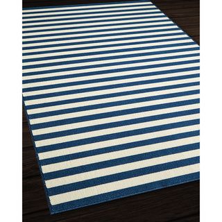 Indoor/outdoor Navy Striped Rug (86 X 13)