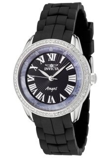 Invicta 0723  Watches,Womens Angel Diamond Black Polyurethane, Casual Invicta Quartz Watches