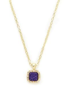 Gold & Purple Druzy Pendant Necklace by Marcia Moran