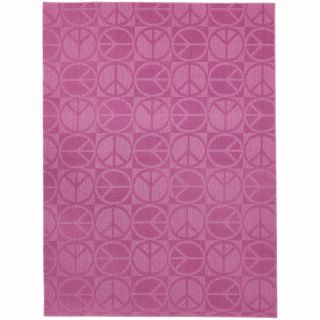 Peace, Love   Pink Area Rug (76 X 96)