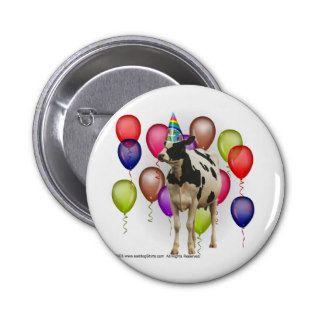 Birthday Cow Theme Party Button