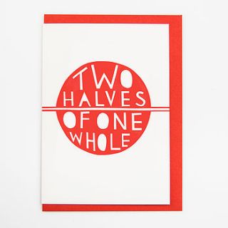 'two halves of one whole' card by alison hardcastle