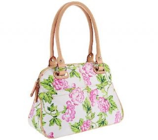 Tignanello Printed Leather Bed of Roses Satchel —