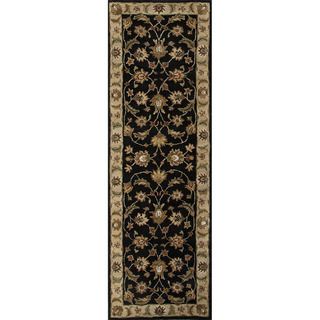 Hand tufted Traditional Oriental Gray/ Black Rug (26 X 10)