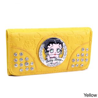 Betty Boop Rhinestone Decor Checkbook Wallet With Embossed Designs