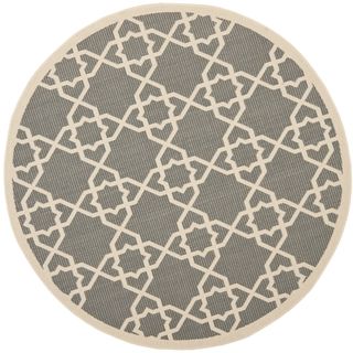 Safavieh Indoor/outdoor Courtyard Gray/beige Geometric Rug (710 Round)