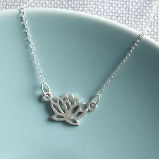 silver lotus flower necklace by lily charmed