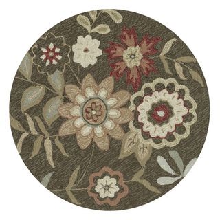 Hand hooked Charlotte Brown Rug (3 Round)