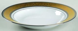 Faberge Grand Palais Gold Large Rim Soup Bowl, Fine China Dinnerware   Wide Gold