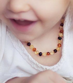 Baltic Amber Teething Necklace  Baby Teether Toys  Baby