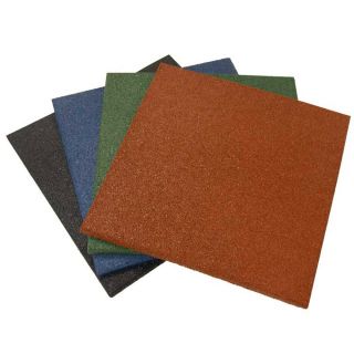 Rubber cal Eco sport 3/4 inch Interlocking Rubber Tiles   3/4 X 20 X 20 inch Rubber Tile   4 Colors   5 Pack, 14 Sqr/ft Coverage
