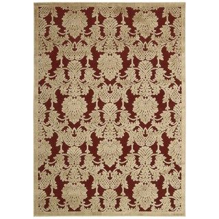 Nourison Hand carved Graphic Illusions Red Acrylic Rug (53 X 75)