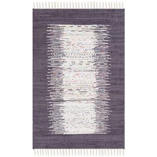 Safavieh Hand woven Montauk Ivory/ Purple Cotton Rug (26 X 4)
