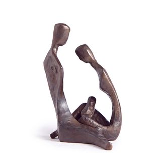 4.25 inch Couple With Baby Bronze Sculpture