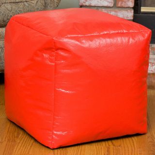 Christopher Knight Home Christopher Knight Home Parker Vinyl Bean Bag Cube Ottoman Red Size Large