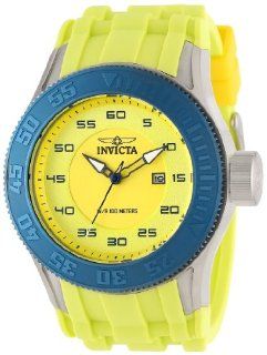 Invicta Men's 11948 Pro Diver Yellow and Lime Green Dial Lime Green Polyurethane Watch Invicta Watches