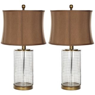 Indoor 1 light Glass Cage Table Lamps (Set of 2) Safavieh Lamp Sets