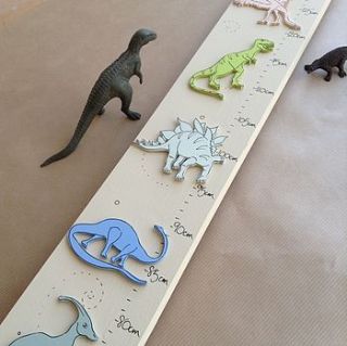 personalised dinosaur child's height chart by hickory dickory designs