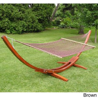 Wood Arc Hammock Stand And Poly Rope Set