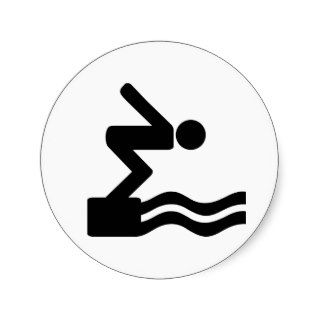 Swim icon logo round stickers