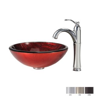 Kraus Bathroom Combo Set Charon Glass Vessel Sink And Riviera Faucet