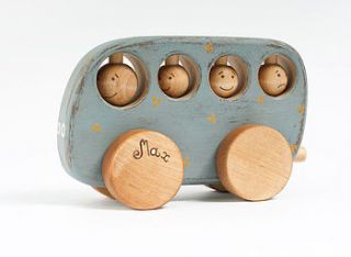 personalised wooden bus by wooden toy gallery