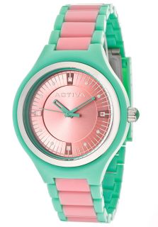 Activa AA201 015  Watches,Womens Pink Dial Turquoise & Pink Plastic, Casual Activa Quartz Watches