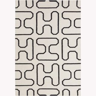 Mandara Handmade Geometric Pattern Flatweave Rug (5 X 7)
