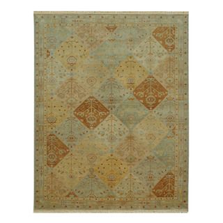 Hand knotted Gold Abstract Pattern Wool Rug (8 X 112)