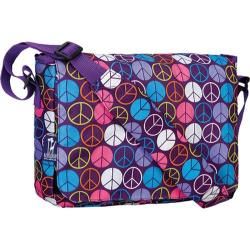 Wildkin Kickstart Messenger Bag Peace Signs Purple