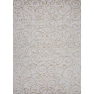 Durable Hand tufted Transitional Floral pattern Blue Rug (8 X 11)