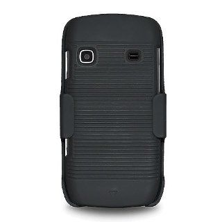 Amzer AMZ94030 Shellster Shell Case Holster Combo for Samsung Replenish SPH M580   1 Pack   Retail Packaging   Black Cell Phones & Accessories