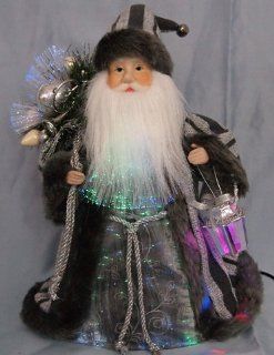 Shop 12" Grey Fiber Optic Lighted Santa Claus w/ Gift Sack & Latern Christmas Figure at the  Home Dcor Store