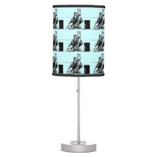 Barrel Racing Horse with Cowgirl Desk Lamp