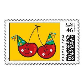 Cartoon Fun Comic Funny Cheeky Red Cherries Cherry Stamps