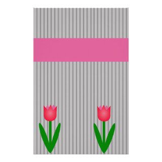 Pink Tulips Scrapbook Paper Stationery Paper