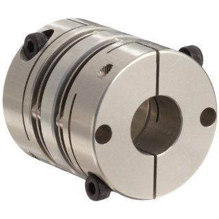 Lovejoy 77225 Size MD 40C Mini Disc Clamp Style Coupling, Complete Coupling, 0.5" Bore A, 0.625" Bore B, 1.575" OD, 1.732" Length, 5000 rpm Max Rotational Speed, 31 in lbs Nominal Torque