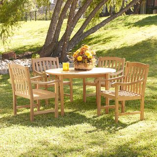 Upton Home Upton Home Barringer Teak Outdoor Dining Table 5 piece Set Brown Size 5 Piece Sets
