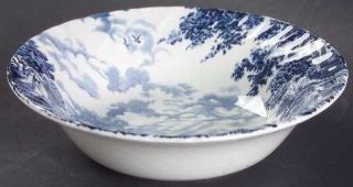 Staffordshire Bluebrook Coupe Cereal Bowl, Fine China Dinnerware   Swirl Rim,Blu
