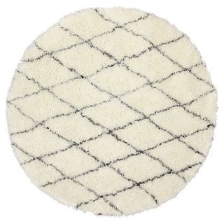 Nuloom Handmade Moroccan Trellis Wool Shag Rug (6 Round)