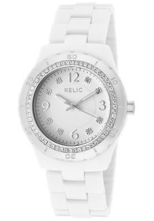 Relic ZR11898K  Watches,Womens Bella White Austrian Crystal White Dial White Resin, Casual Relic Quartz Watches