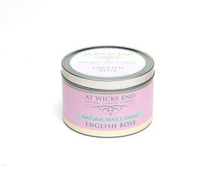 english rose natural wax candle by at wicks end