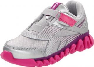 Reebok Mini Ziglite Electrify AC Running Shoe (Toddler), Gravel/White/Dynamic Pink/Green/Vitamin C, 4 M US Toddler Reebok Baby Shoes Shoes