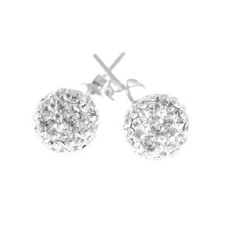 Beautiful luminous 8mm 0.3 inch Crystal Ball Stud Earrings. Made with Swarovski crystals and Solid Sterling Silver 925. (BIRTHSTONE FOR APRIL). For other birthstones please type Decorum Jewellery into the search bar. Jewelry