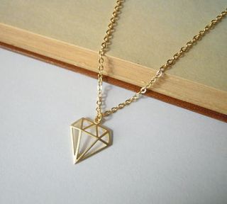 geometric diamond necklace by la belle et la bete